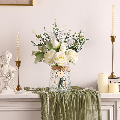 Faux flowers with vase - flowers,