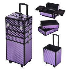 4in1 Large Makeup Trolley Case on Wheels Beauty Vanity Box Hairdressing Storage