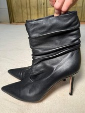 Gianvito Rossi wrinkled leather ankle boots stilleto - size 39 / 6