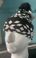 Puma Unisex Beanie/ Bobble Hat. BNWT. Black Chequered Design