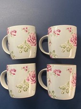 4 Churchill Antique Rose Small Mugs Fine China (no longer Made)