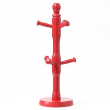 New Wooden 6 Cup Mug Tree Stand Rack & Kitchen Roll Holder Paper Towel Dispenser