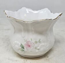 Bone China Planter With Pink Floral Decoration 9cm Tall 11cm Wide