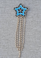 Chanel Star Brooch Blue Enamel