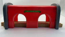 Wooden Train Track Red Tunnel