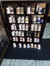 Collection of Thimbles and display case