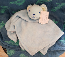 TJM Moon & Stars Blue Teddy Bear Comfort Blanket Comforter Baby Soft Toy