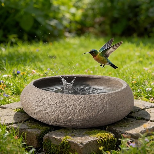 Stone bird bath inch - stone,