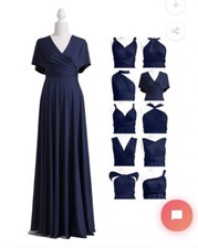 Navy Bridesmaid Dress Wrap Around Multi-way Infinity Style With Bandeau.