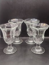 4 Beautiful Heavy Vintage French Ice Cream Knickerbocker glory Goblets RfBx51