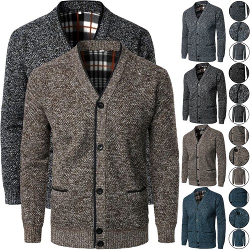 Mens knitted thermal button - knitted,