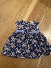 Navy Floral Dress Age 12/18
