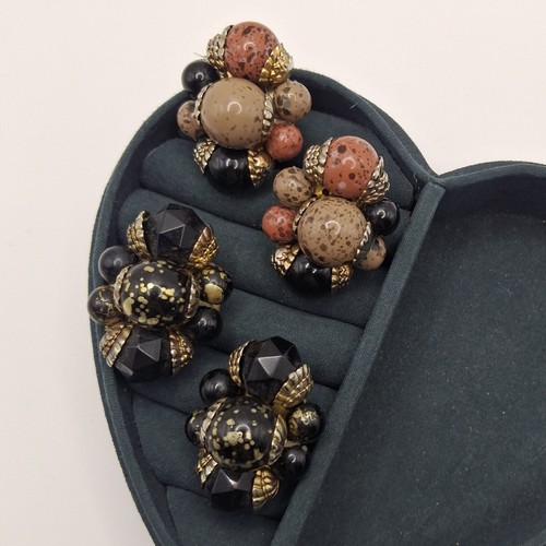 Vintage clip earrings - vintage, on
