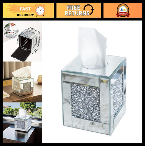 Luxury mirrored tissue box - mirrored,