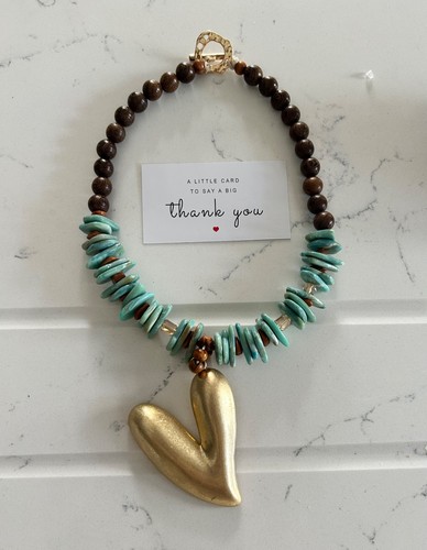 Bohemian turquoise wood - turquoise, &