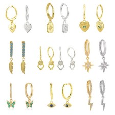 Hoop Huggie Drop Zirconia