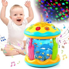 Sensory Toys for 1 Year Old Boys Girls, Ocean Projector Baby Toys 12 Months, Mu