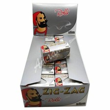 ZIG-ZAG Silver Slim Regular Rolls Cigarette Smoking Rolling Papers 24 FULL BOX