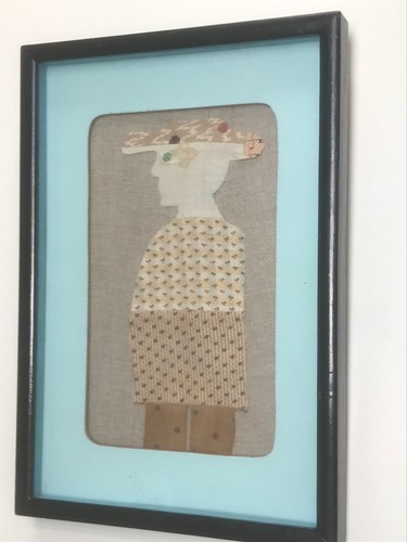 Vintage fabric collage - , folk