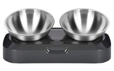 Raised Cat Bowl Set 2 PCS Elevated Pet Dog Cat Feeding Bowls with Stand