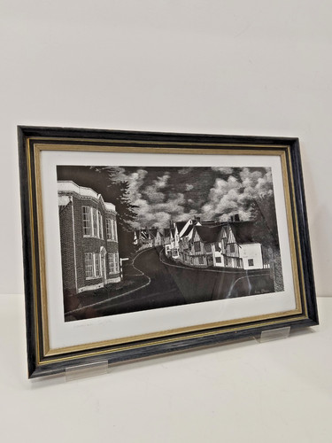 Framed drypoint etching - framed,