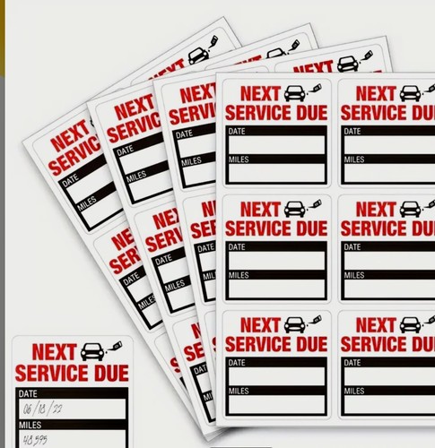 Stickers next service due - stickers,