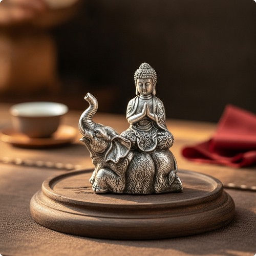 Buddha elephant figurine - buddha,