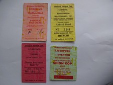 4 Liverpool Ticket Stubs -