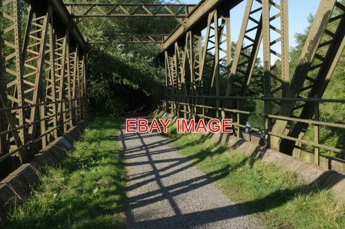 Photo old railway bridge over - railway,