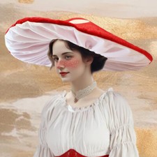 Red mushroom hat toad - red,