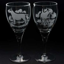 Bull Terrier Dog Crystal Wine