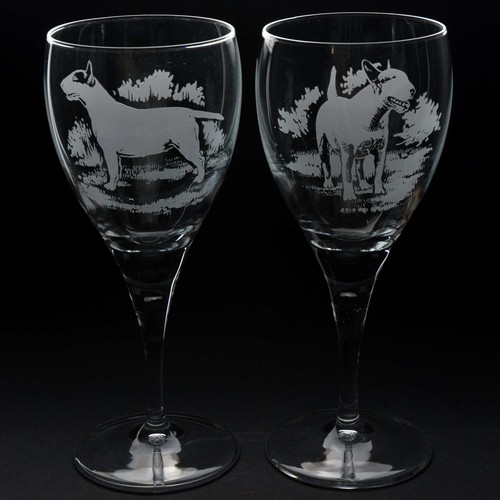 Bull terrier dog crystal wine - dog,
