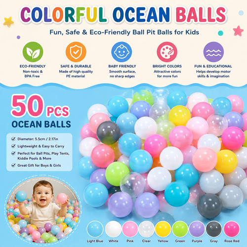 50pcs colourful ocean ball pit - ball,