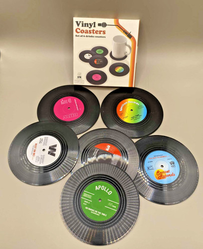 Vinyl coasters set drink - set, 6