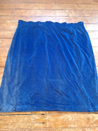 Vintage velvet curtain - velvet, navy