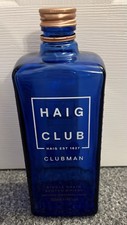 Haig Club Clubman Single Grain Scotch Whisky Empty Glass Bottle 700ml Up Cycling