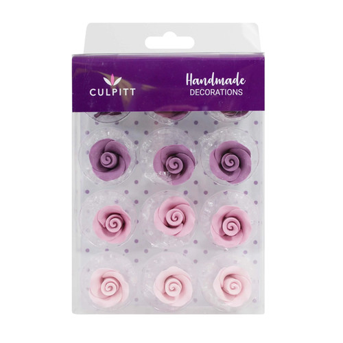 Edible purple sugar roses - edible,