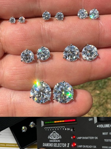 Real moissanite pushback stud - moissanite,