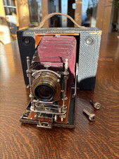 No.4 CARTRIDGE KODAK Eastman Mahogany Leather ROLL FILM CAMERA With Leather Case