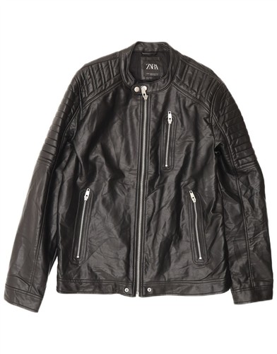 Zara mens faux - leather, jacket
