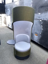 Boss Design Cega High-Back Privacy Seat Red & Grey Swivel Acoustic Booth Chair