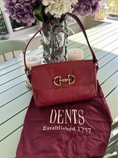 DENTS, Ladies Red Shoulder Handbag, Leather, Excellent Condition