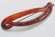 Antique Hair Clip Barrette 1930s  Faux Tortoiseshell Vintage Clip Slide 30s