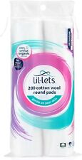 Lil-Lets Cotton Wool Round Pads, 200 Count, Certified Organic, 100% Pure Cotton