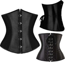 24 Steel Boned Cincher Lace-Up Underbust Waist Trainer Corsets Body Shaper S-6XL