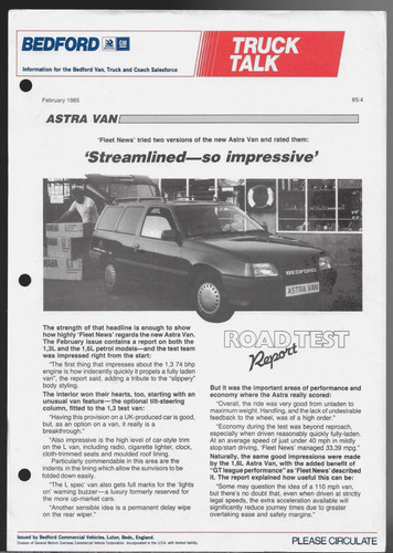 Bedford astra van - astra,