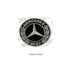 MERCEDES BENZ CAR LOGO Black embroidered Iron on / sew on Badge