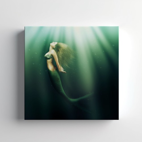 Mermaid under water canvas - under,