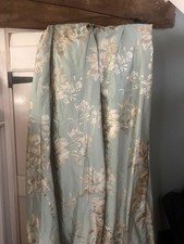 Pair of Long Laura Ashley pencil pleat silk curtains