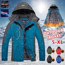 Men Mountain Waterproof Snow Jacket Windproof Fleece Lined Outdoor Winter Coat